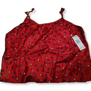 Cinema Eloile Holiday Cami red satin feel adjustable straps